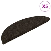 Vidaxl Preproge za stopnice samolepilne 5 kosov 56x17x3 cm temno rjave polkrožne