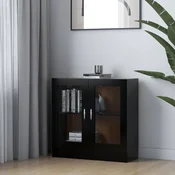 Vitrina crna 82,5 x 30,5 x 80 cm konstruirano drvo