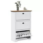 Vidaxl vidaXL Stojalo za čevlje, BODO, belo in rjavo, 80x35x118 cm