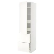 METOD / MAXIMERA Vis.el. s polic/4fiok/vrat/2front, bela/Vallstena bela, 60x60x220 cm