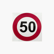 CAR 888 ACCESSORIES Nalepnica Ogranicenja 50 velika crveno-bela