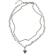 Heart Icon Layering Necklace - Silver Color