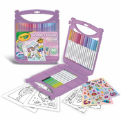 Set mini markera Crayola - Pastelni, u koferu, 25 boja