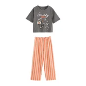 Next Pižama Halloween temno siva/temno oranžna/črna/off-bela