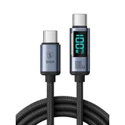 Sign Kabel USB-C v USB-C 100 W z zaslonom, 1,2 m - črn