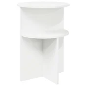 Vidaxl Stranska miza Bela O 39,5 x 55 cm Inženirski les