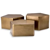 Casa Padrino luxury aluminum coffee table set of 3 vintage brass