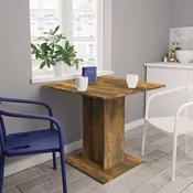 vidaXL Jedilna miza dimljeni hrast 80x80x75 cm inženirski les