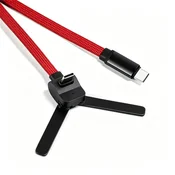 INF OTG in Type-C pleten kabel s držalom za telefon, 60W hitro polnjenje Red, (5000276927)
