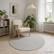 vidaXL Preproga Siva O 120 cm 100% poliester 3 mm Pralna