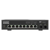 QNAP stikalo QSW-L3208-2C6T (6x 10GbE port, 2x 10G SFP /NBASE-T Combo, Lite Managed)