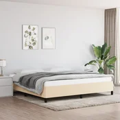 Okvir za krevet bez madraca krem 200x200 cm od tkanine