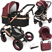 Kombinirana kolica 3u1 Kiduku KDWG-004 - bordo/crna