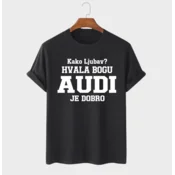 MAFIMI Majica Kako ljubav hvala bogu AUDI je dobro, Crna