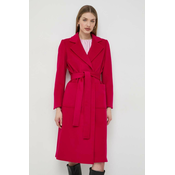 Vuneni kaput MAX&Co. boja: ružičasta, za prijelazno razdoblje, bez zakopčavanja