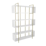 Hanah Home Bruti White Gold Polica za knjige 120x180x29.6cm, Bela