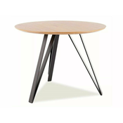 Miza Detroit 251 (Črna + Hrast) Črna, Hrast, 76cm, MDF plošča, Kovina