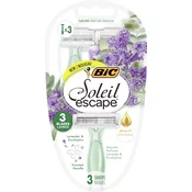 Ženske britvice BIC Soleil Escape s 3 rezili - sivka in evkaliptus, 1 paket - 3 kosi