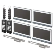 Set videodomofona EM-10AHD z 2 vhodoma za 4 uporabnike in 2 el. ključavnici odpr./zapr