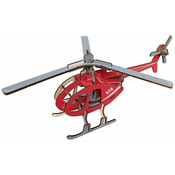 NEW LAND 3D Drvena slagalica – Crveni helikopter