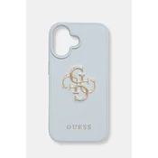 shumee Guess Grained Big 4G Logo Small Classic Logo - Ovitek za iPhone 16 (moder)