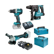 MAKITA Akumulatorski set orodja - DHR242Z, DGA504Z, DDF484Z, 3xBL1850B, DC18RC