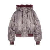 Cropp - Bomber jakna s kapuljacom - tamno siva