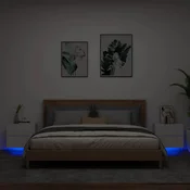vidaXL vidaXL Stenska nočna omarica z LED lučkami 2 kosa bela, (20962967)