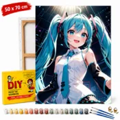 shumee Slika po številkah z okvirjem Anime Hatsune Miku 50x70 cm