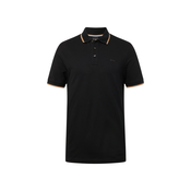 Bombažen polo BOSS črna barva