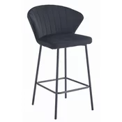 Brandless Hocker GATTA - črn žamet/črne noge x 1, (22060666)