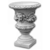 Casa Padrino baroque garden decorative flower pot gray A� 50 x H. 70 cm - Magnificent baroque style plant pot - Baroque garden decoration - Baroque terrace decoration - Baroque garden accessories