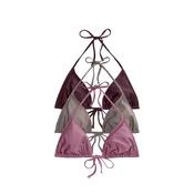 The Set Bikini zgornji del  siva / staro roza / bordo