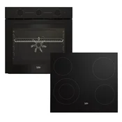 Beko Ugradni set BBSE11120BD, Rerna 72 L + Staklokeramicka ploca, 2400 W, Crni