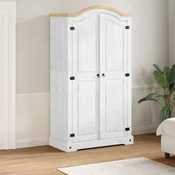 Vidaxl Garderobna omara Corona bela 102x52x186 cm trdna borovina