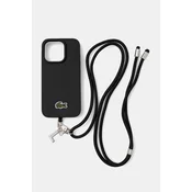 Etui za telefon Lacoste iPhone 15 Pro črna barva, LCHMBCP15LPVCK