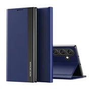 HURTEL Ohišje za Samsung Galaxy S25 Edge s pokrovčkom in stojalom Sleep Case Pro – modro