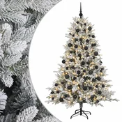 Vidaxl Umjetno božično drevo z okrasnimi kroglami 210 cm 300 LED