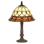 Artistar Ročno izdelana namizna svetilka KASSANDRA 42 cm - Dnevna soba/jedilnica - Tiffany - rjava, pisana - Kovina