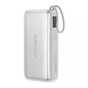 Power bank Acefast M32 35W - 10000mAh z izvlečnim kablom USB-C - silver