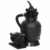 vidaXL Pješcani filtar za bazen sa 6-smjernim ventilom crni