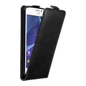 Cadorabo Cadorabo Ohišje, združljivo z Sony Xperia M2 / M2 AQUA v nočna črna - Zaščitni ovitek v obliki flipa z magnetnim zapiranjem, (20568062)