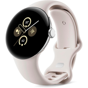 Google Pixel Watch 2 (Wi-Fi) srebrna Aluminiumgehäuse Polished Silver Sportarmband Porcelain, 41mm