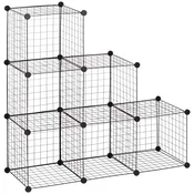 Homestar Modularna polična enota žični kockasti organizator 109x37x109 cm črna