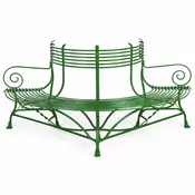 Casa Padrino Art Nouveau Wrought Iron Garden Bench/Tree Bench Green 180 cm