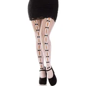 Leg Avenue Sweetheart Net White Stockings with Heart Openings & Bows One Size D-240006