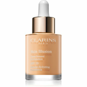 Clarins Face Make-Up Skin Illusion posvetlitveni vlažilni tekoči puder SPF 15 odtenek 107 Bež 30 ml