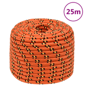 vidaXL Vrv za čoln oranžna 14 mm 25 m polipropilen
