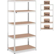 MSW Kovinski regal za shranjevanje s 5 policami 750 kg 100 x 60 x 200 cm siv