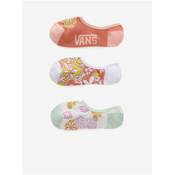 Set of three pairs of womens floral socks in white and pink VANS Fl - Ladies